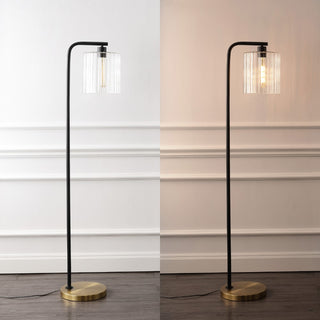 Possini 60.75" Modern Minimalist Metal/Ribbed Glass LED Floor Lamp