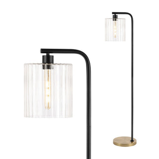 Possini 60.75" Modern Minimalist Metal/Ribbed Glass LED Floor Lamp