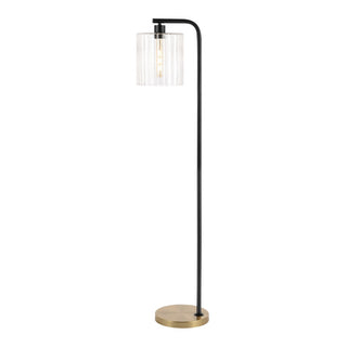 Possini 60.75" Modern Minimalist Metal/Ribbed Glass LED Floor Lamp