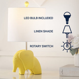 Koda Eclectic Southwestern Resin/Iron Elephant LED Kids Table Lamp