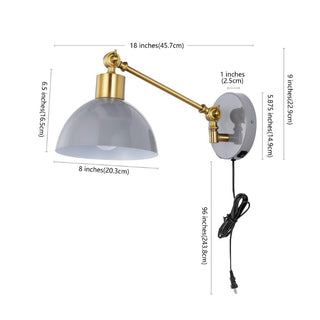 Casey 18" Swing Arm Modern Midcentury Iron USB Charging Port LED Sconce