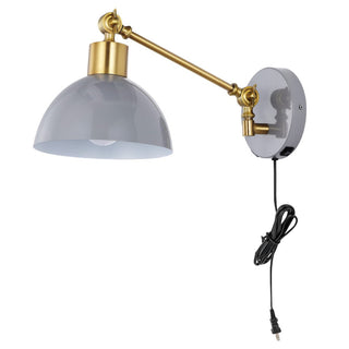 Casey 18" Swing Arm Modern Midcentury Iron USB Charging Port LED Sconce