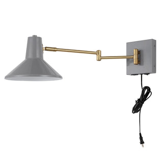 Hayes 16" Swing Arm Modern Midcentury Iron USB Charging Port LED Sconce