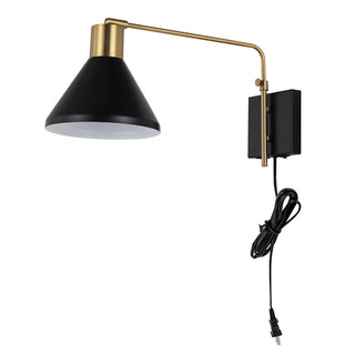 Agnes 20.5" Swing Arm Modern Midcentury Iron USB Charging Port LED Sconce