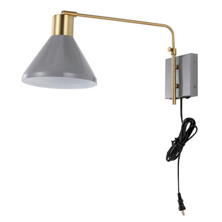 Agnes 20.5" Swing Arm Modern Midcentury Iron USB Charging Port LED Sconce