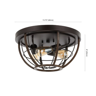 Calvia 15.75" Rustic Farmhouse Iron LED Flush Mount