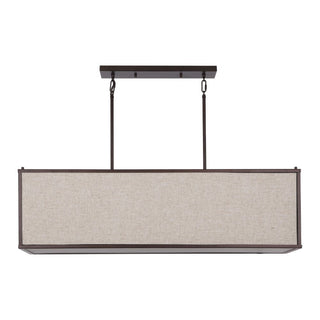 Modern 42" Minimalist Industrial Rectangular Linen Iron Linear LED Pendant