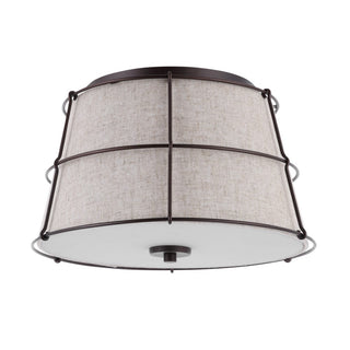 Barnes 14" Rustic Farmhouse Iron LED Flush Mount