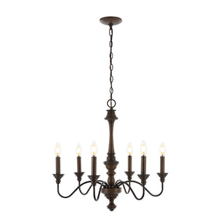 Oakley Telta 25" Midcentury Farmhouse Iron LED Chandelier