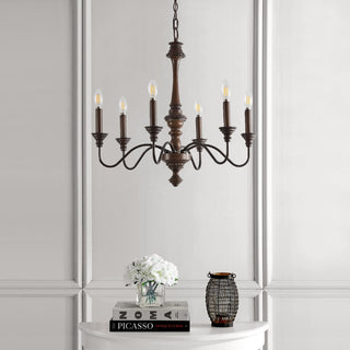 Oakley Telta 25" Midcentury Farmhouse Iron LED Chandelier