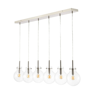 Harlow 40.5" Modern Contemporary Round Glass/Iron LED Linear Pendant