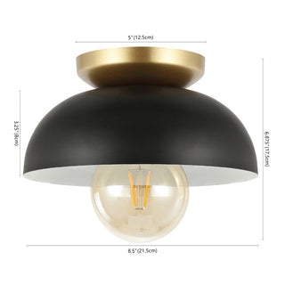 Subtle 8.5" Classic Industrial Iron LED Flush Mount