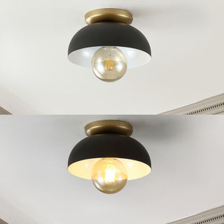 Subtle 8.5" Classic Industrial Iron LED Flush Mount