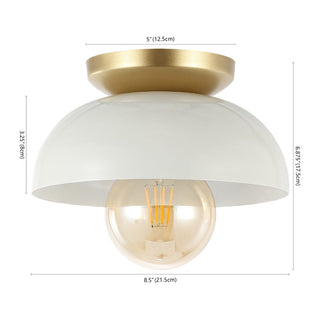 Subtle 8.5" Classic Industrial Iron LED Flush Mount