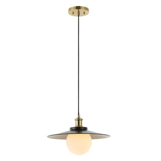 Synia 14.5" 1-Light Scandinavian Farmhouse Iron/Frosted Glass LED Pendant