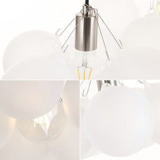 Cionar 24" 3-Light Mid-Century Glam Frosted Glass Orb LED Chandelier