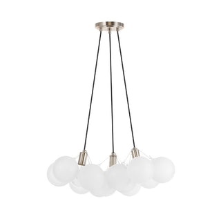 Cionar 24" 3-Light Mid-Century Glam Frosted Glass Orb LED Chandelier