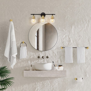 Gauge 24.5" 3-Light Farmhouse Classic Vanity Light with Bathroom Hardware Accessory Set