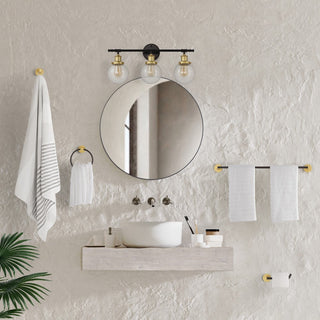 Gauge 24.5" 3-Light Farmhouse Classic Vanity Light with Bathroom Hardware Accessory Set