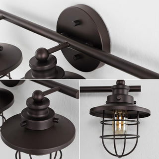 Veneto 24" 3-Light Industrial Farmhouse Vanity Light with Bathroom Hardware Accessory Set