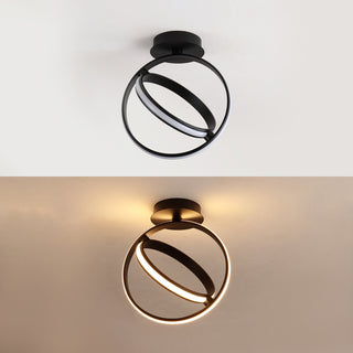 Nicole Modern Minimalist Aluminum Ring Integrated LED Semi Flush Mount