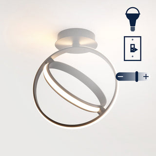 Nicole Modern Minimalist Aluminum Ring Integrated LED Semi Flush Mount