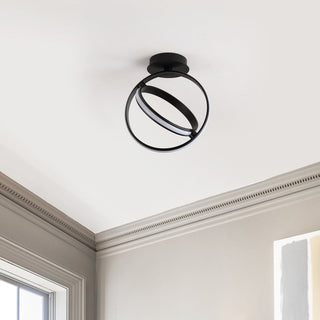 Nicole Modern Minimalist Aluminum Ring Integrated LED Semi Flush Mount