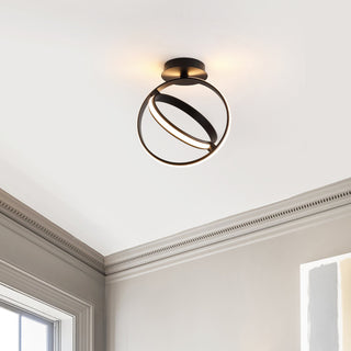 Nicole Modern Minimalist Aluminum Ring Integrated LED Semi Flush Mount