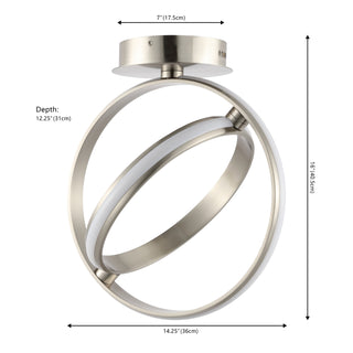 Nicole Modern Minimalist Aluminum Ring Integrated LED Semi Flush Mount