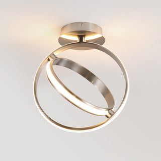 Nicole Modern Minimalist Aluminum Ring Integrated LED Semi Flush Mount