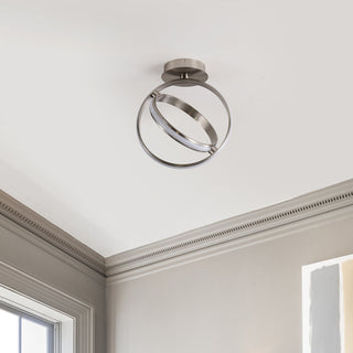 Nicole Modern Minimalist Aluminum Ring Integrated LED Semi Flush Mount