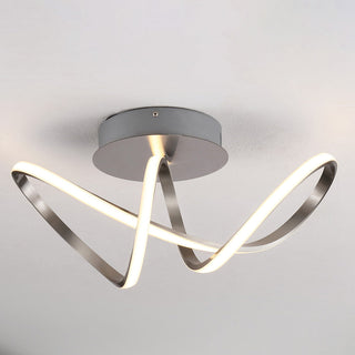 Chantelle 19.5" Modern Minimalist Aluminum Loop Integrated LED Semi Flush Mount