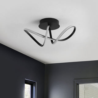 Chantelle 19.5" Modern Minimalist Aluminum Loop Integrated LED Semi Flush Mount