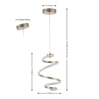 Whirl Modern Minimalist Aluminum/Iron Abstract Integrated LED Pendant