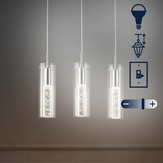 Mium Modern Style Iron/Crystal/Glass Integrated LED Linear Pendant