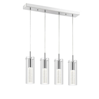 Mium Modern Style Iron/Crystal/Glass Integrated LED Linear Pendant