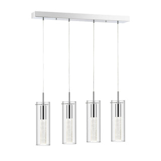 Mium Modern Style Iron/Crystal/Glass Integrated LED Linear Pendant