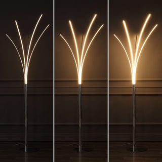 Clay 71" Modern Minimalist Metal 5-Branch Arc Dimmable Integrated LED Floor Lamp