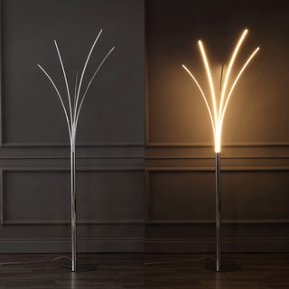 Clay 71" Modern Minimalist Metal 5-Branch Arc Dimmable Integrated LED Floor Lamp