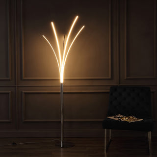 Clay 71" Modern Minimalist Metal 5-Branch Arc Dimmable Integrated LED Floor Lamp