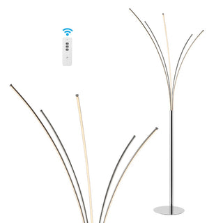 Clay 71" Modern Minimalist Metal 5-Branch Arc Dimmable Integrated LED Floor Lamp