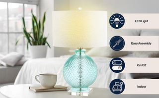 Demi 26" Glass and Crystal LED Table Lamp