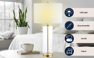 Saul 29" Glass LED Table Lamp