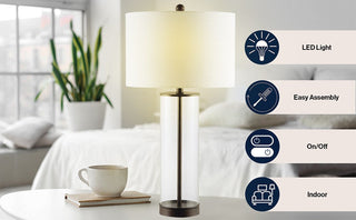 Saul 29" Glass LED Table Lamp