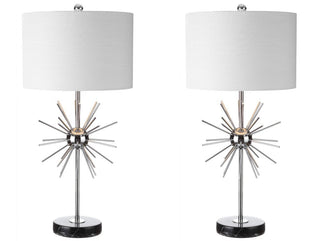 Jazmine 31.5" Metal/Marble LED Table Lamp, Set of 2