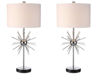 Jazmine 31.5" Metal/Marble LED Table Lamp, Set of 2