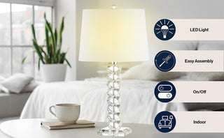 Isabella 25.5" Crystal LED Table Lamp