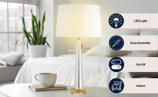 Decker 29.5" 2-Light Crystal LED Table Lamp