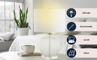 Zoe 24" Glass / Crystal LED Table Lamp