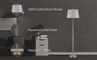 Saul 61" Crystal / Metal LED Floor Lamp